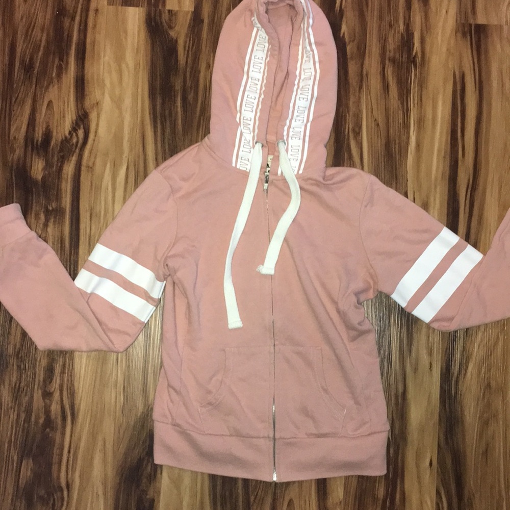 Gently worn zip up hoodie, dusty rose